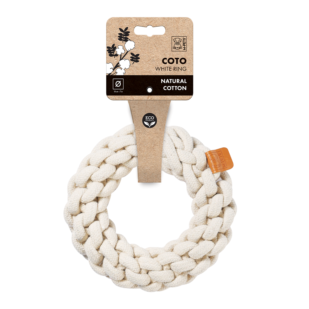 M-PETS Coto White Ring Eco Friendly Dog Toy Large