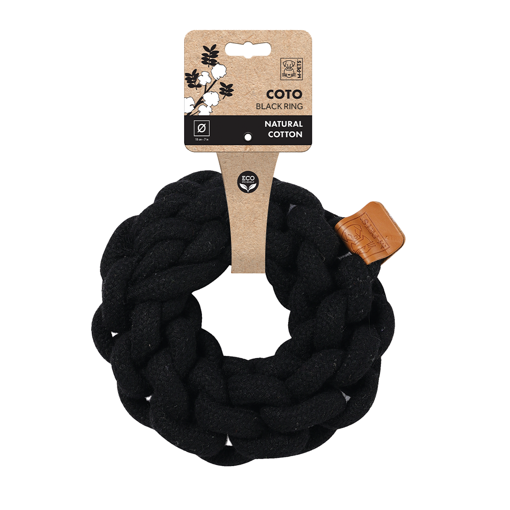 M-PETS Coto Black Ring Eco Friendly Dog Toy Small