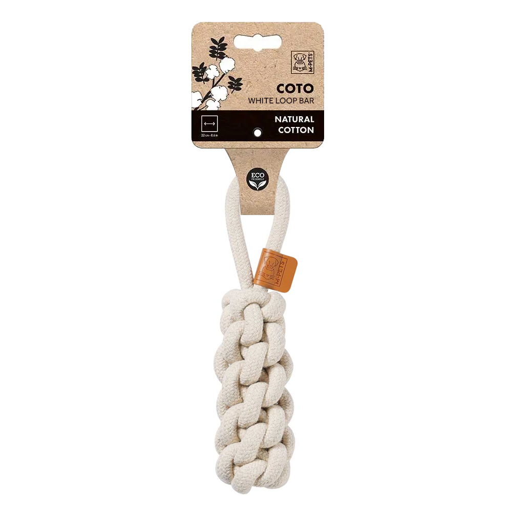 M-PETS Coto White Loop Bar Eco Friendly Dog Toy Small