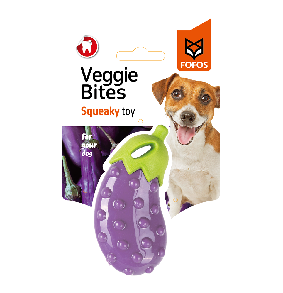 FOFOS Veggi Bites Eggplant S/M Dog Toy