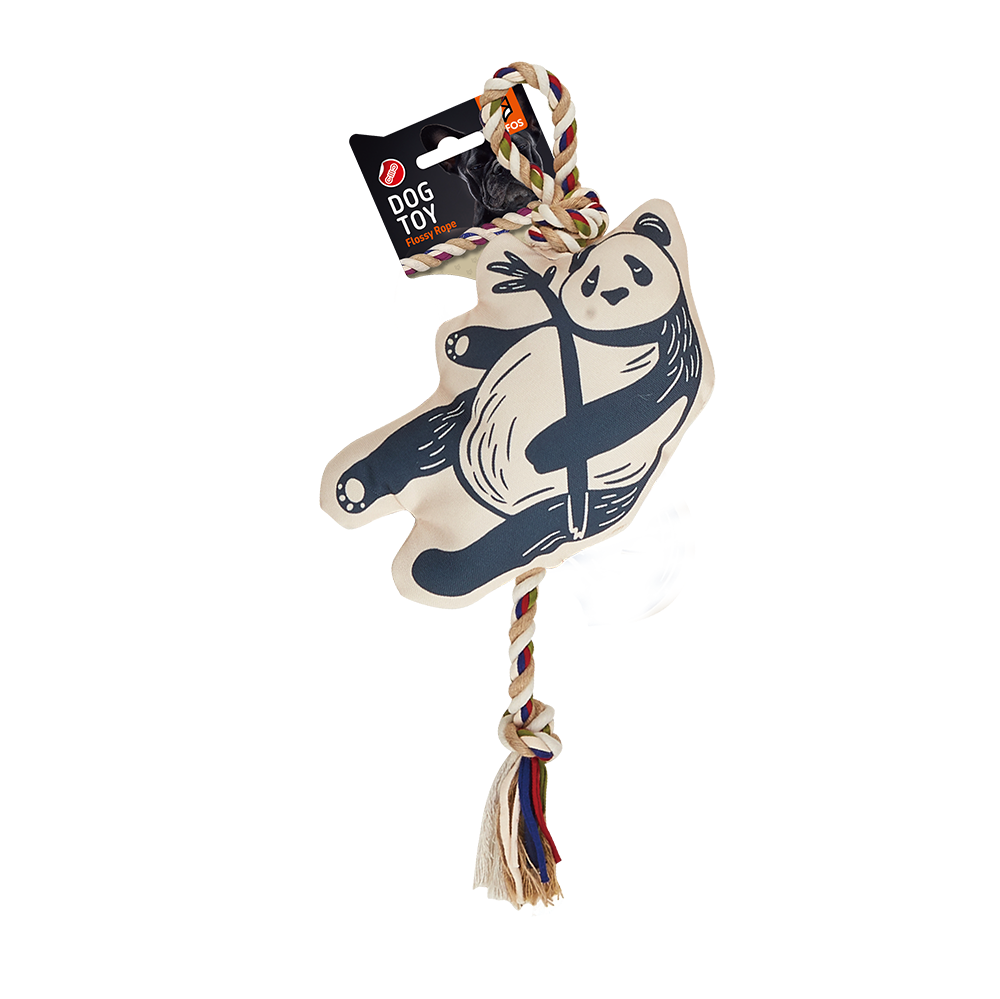 FOFOS Panda Flossy Rope Dog Toy