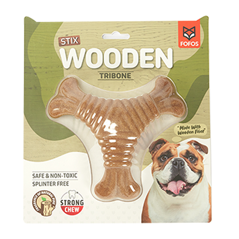 FOFOS Woodplay Tribone Dog Toy