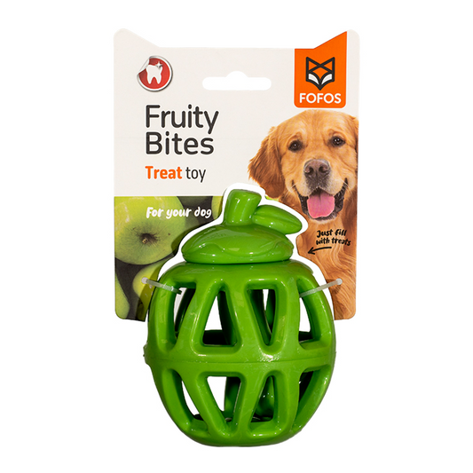 FOFOS Fruity Bites Apple Treat Dispensing Dog Toy