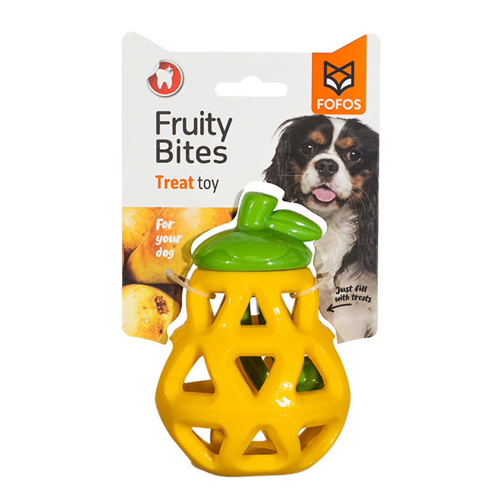 FOFOS Fruity Bites Pear Treat Dispensing Dog Toy