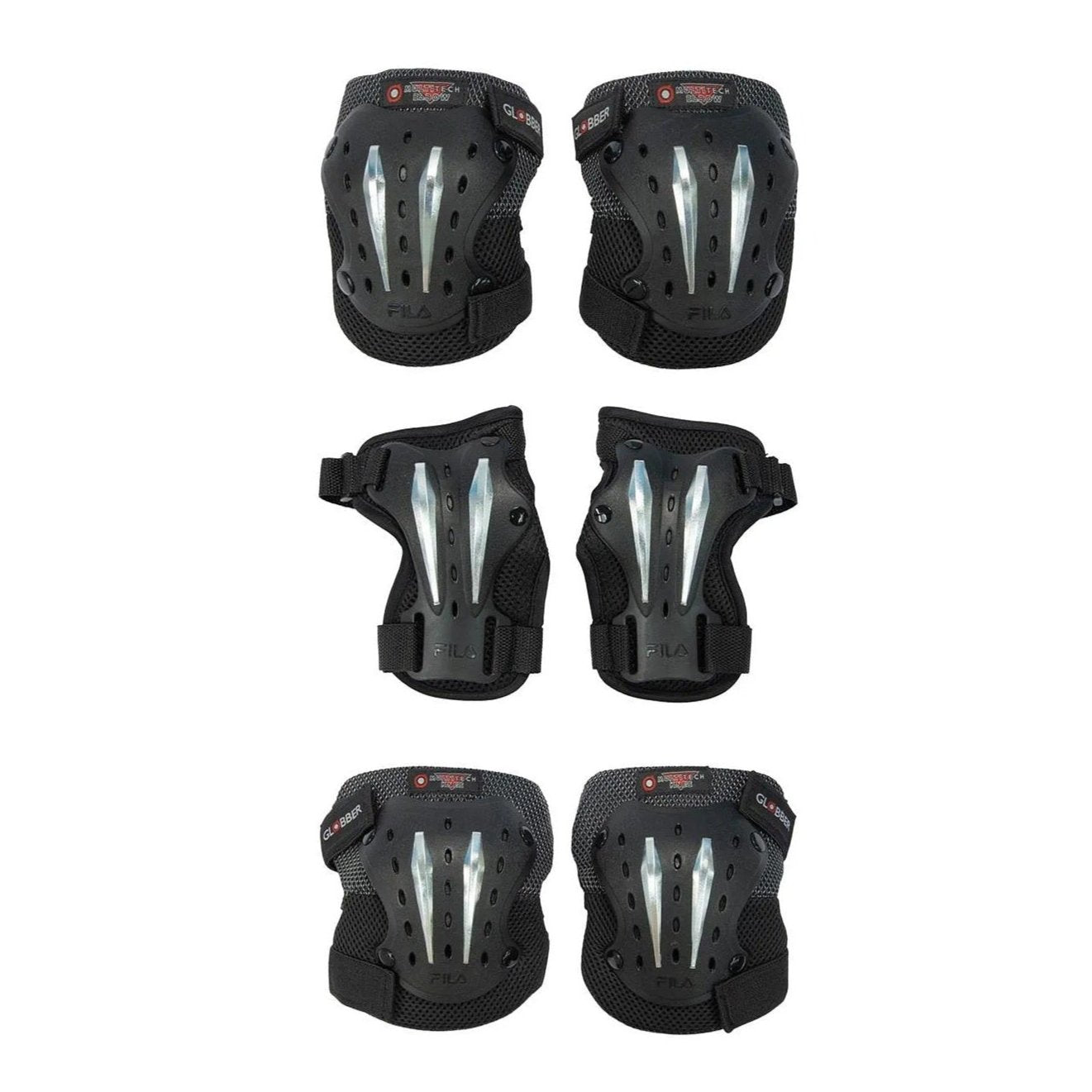 Globber - Fila Protectives Range C, Extra Padded, Impact Protection, Velcro Strap, Hard Shell, 14 Years+, Black - Medium