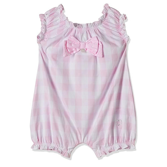 MOON 100% Cotton  Romper 3-6M Pink - Pink Gingham