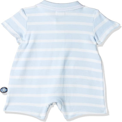 MOON 100% Cotton Romper With Collar 3-6M Blue - Little Submarine