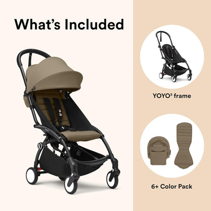 Stokke YOYO3 Black Frame & 6+ Toffee Bundle
