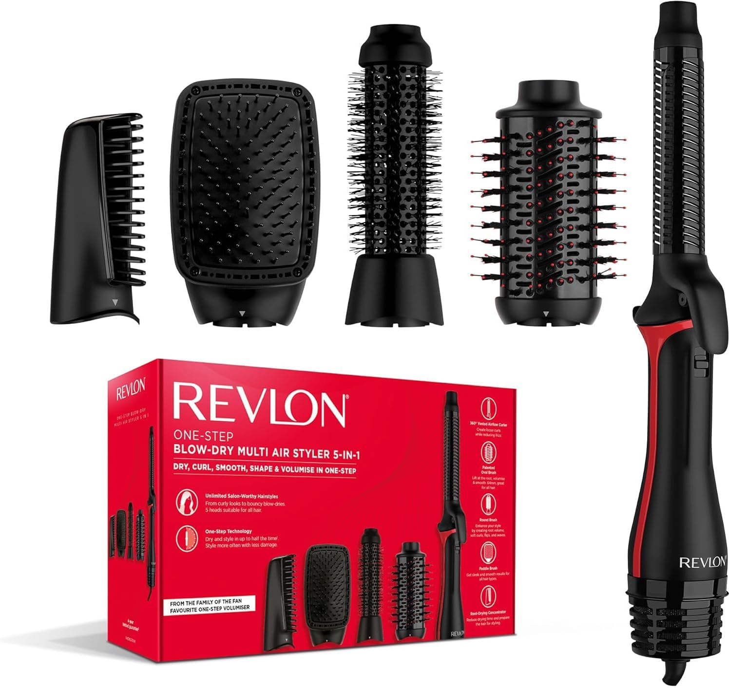 Revlon One Step Blow-Dry Multi Air Styler 5 in 1 Dryer - RVDR5371