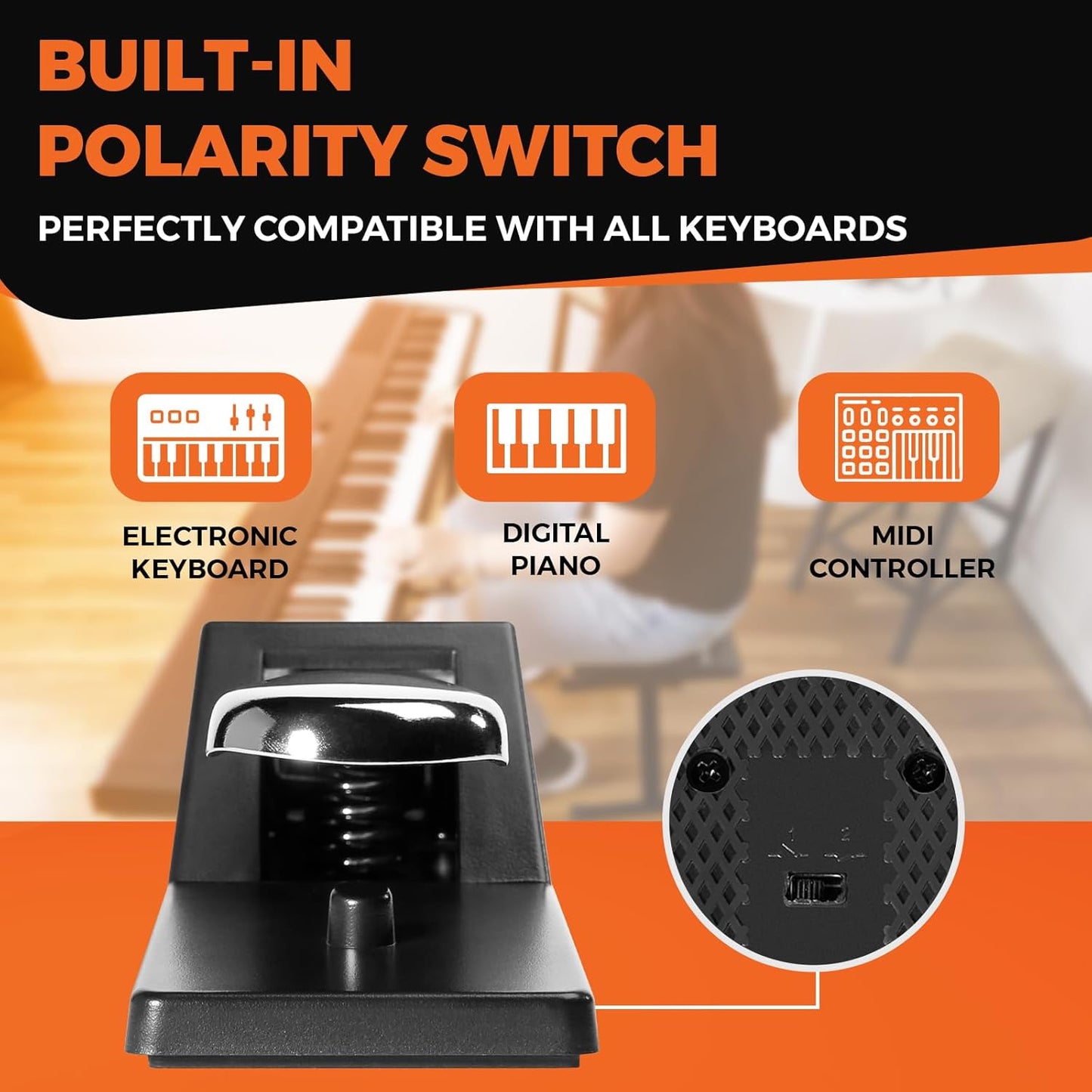 Artesia Pro APII Universal Piano Style Sustain Switch Pedal