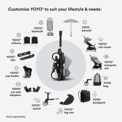 Stokke YOYO3 Black Frame & 6+ Stone Bundle