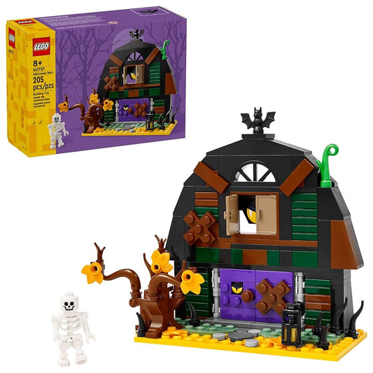 LEGO Iconic Halloween Barn Building Toy with Skeleton