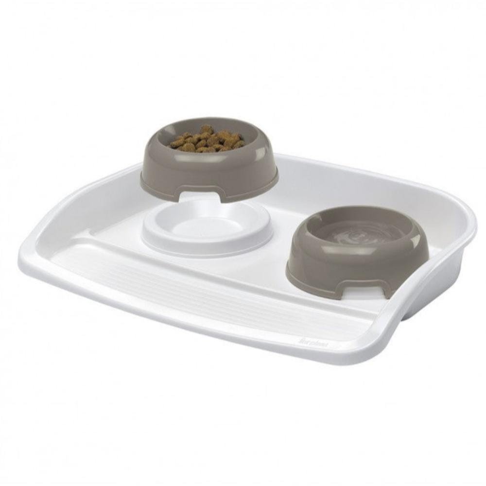 Ferplast Maxi Lindo Plastic Bowls With Tray