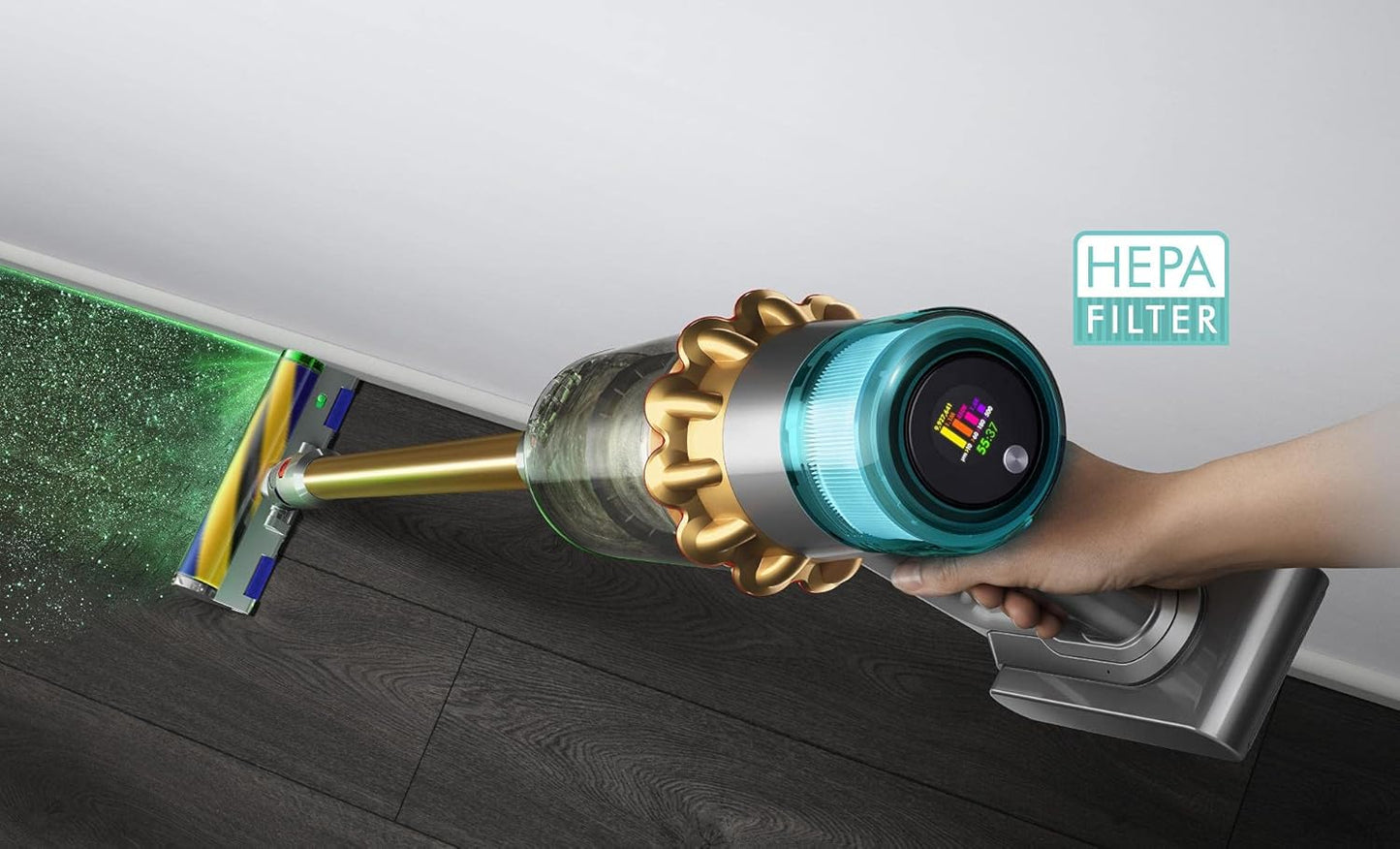 Dyson V15 Detect Animal Cordless Vacuum Cleaner - Gold and Iron