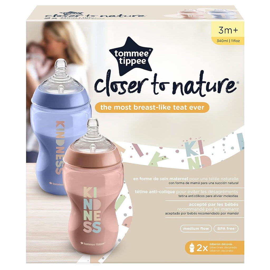 Tommee Tippee - Closer to Nature Feeding Bottle, 340ml x 2 -Girl