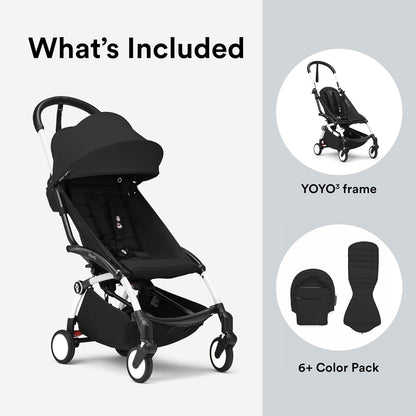 Stokke YOYO3 White Frame & 6+ Black Bundle
