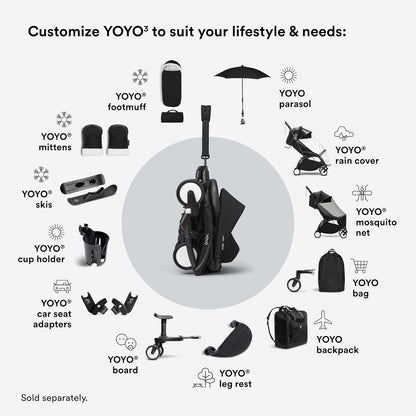 Stokke YOYO3 White Frame & 6+ Black Bundle