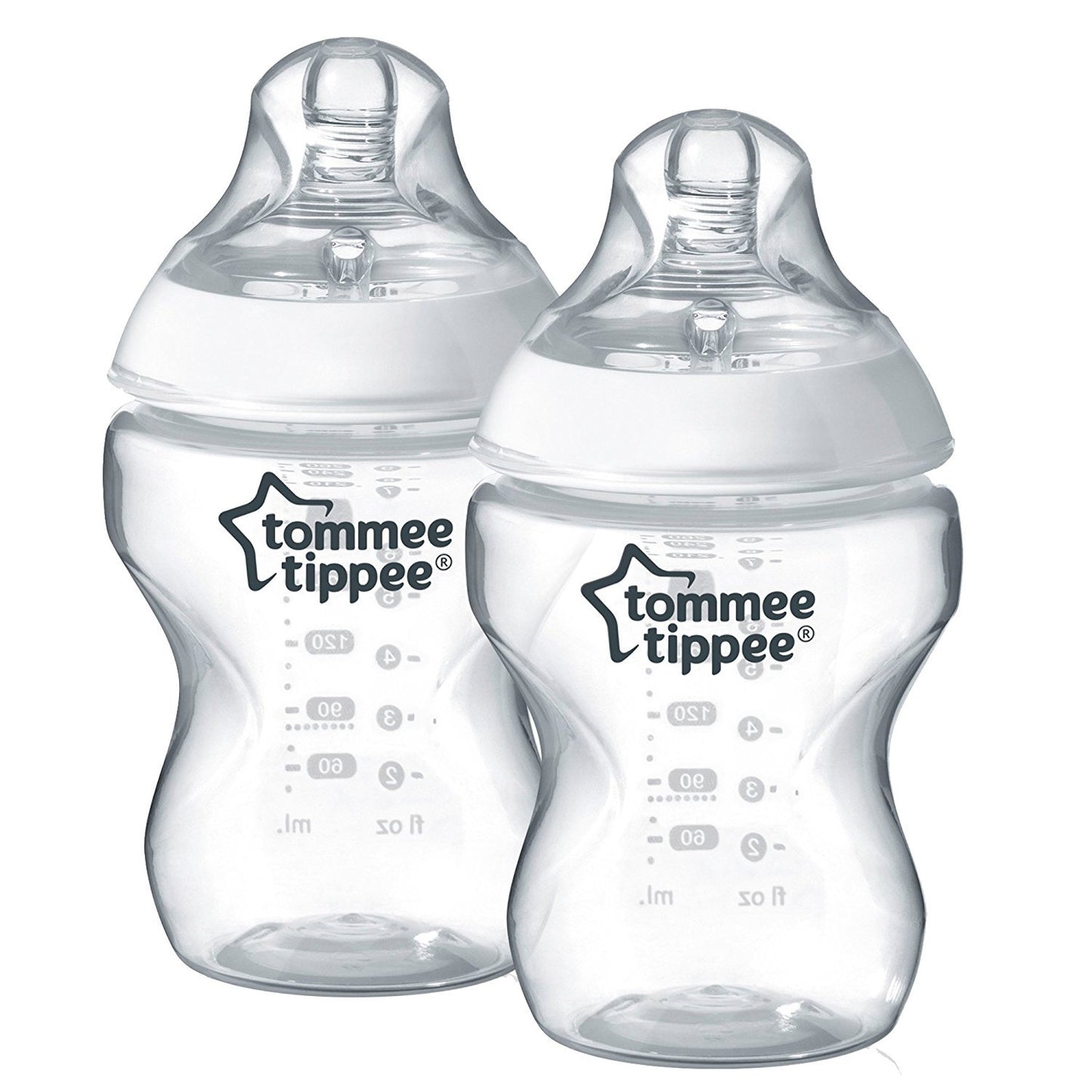 Tommee Tippee - Closer to Nature Feeding Bottle, 260ml x 2  - Clear