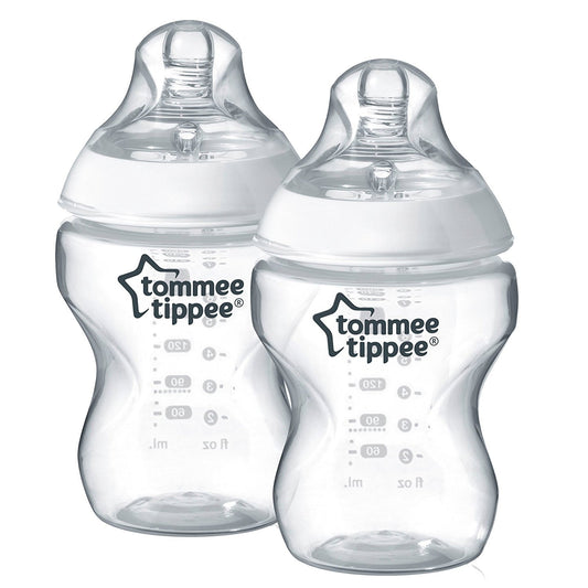 Tommee Tippee - Closer to Nature Feeding Bottle, 260ml x 2  - Clear