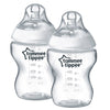 Tommee Tippee - Closer to Nature Feeding Bottle, 260ml x 2  - Clear