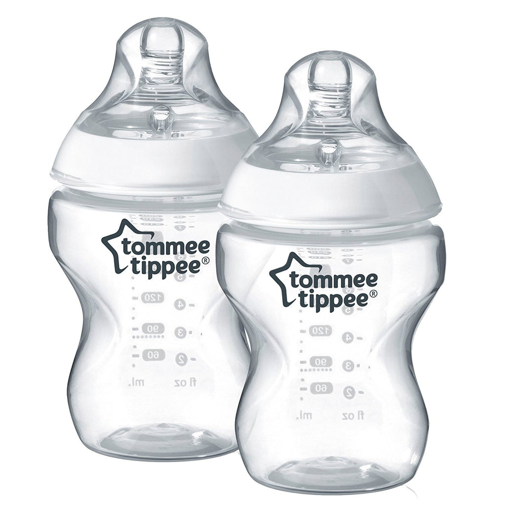 Tommee Tippee - Closer to Nature Feeding Bottle, 260ml x 2  - Clear