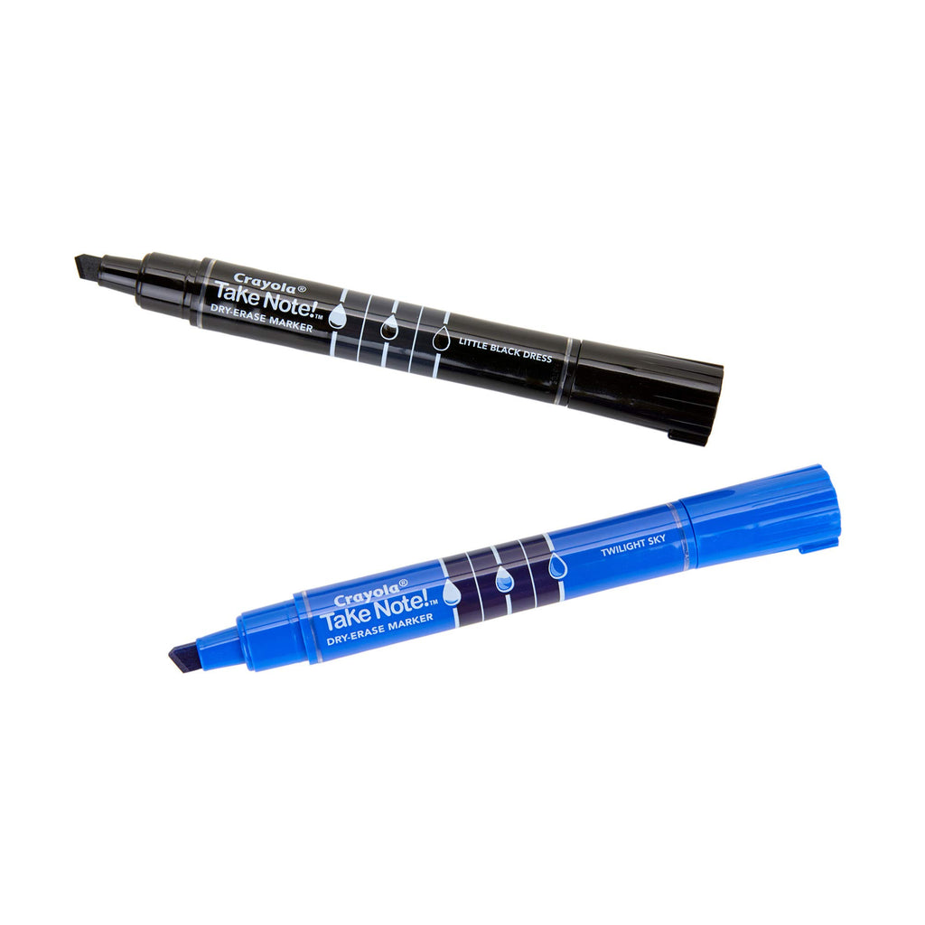 Crayola Take Note Black and Blue Dry Erase Markers - 2 Pieces
