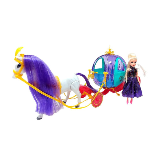 Horse Carriage - ELECTRIC HORSE W/DOLL & PUMPKIN