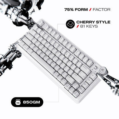 Cybeart Nighthawk 75 - TKL Tri-Mode Wireless RGB Gaming Keyboard - White