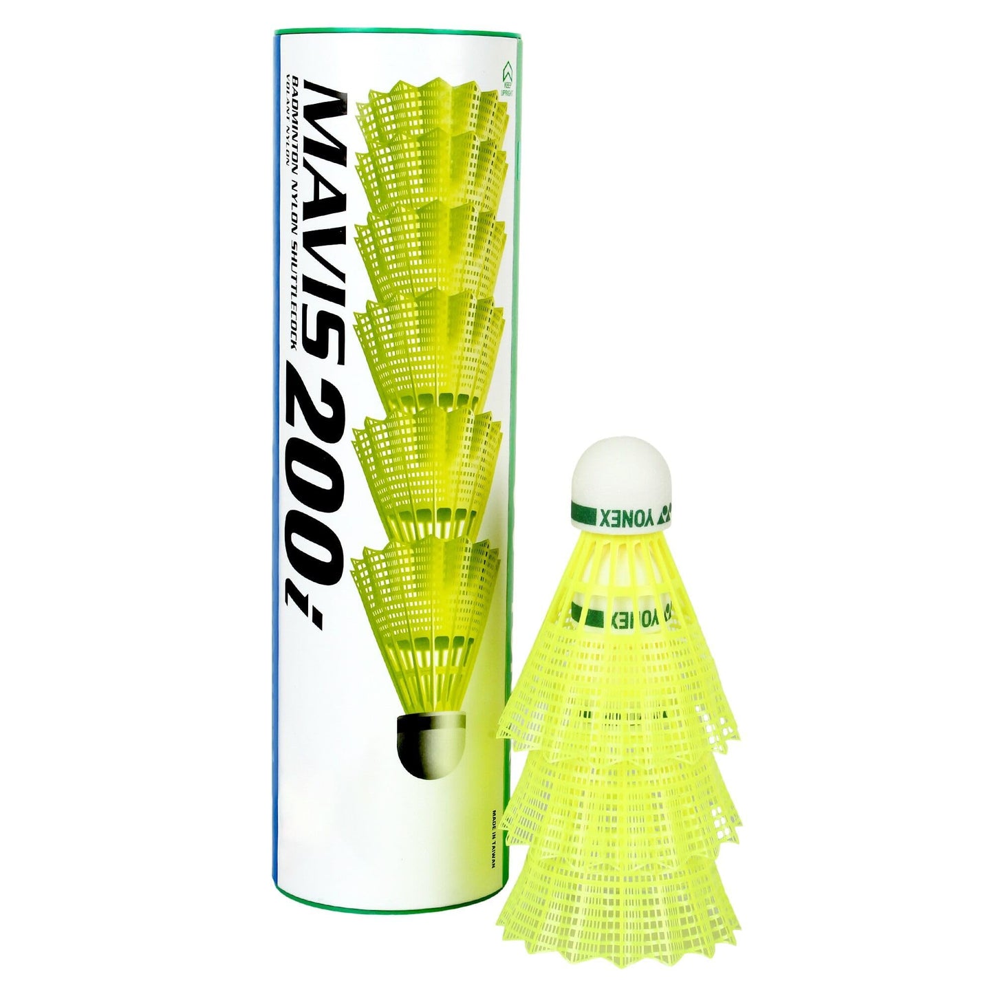 Yonex Mavis 200I Nylon Shuttle Cock, Pack Of 6 Yellow, Medium