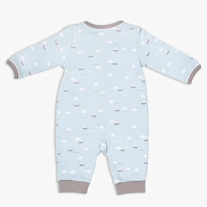 MOON 100% Cotton  Sleepsuit, Hat And Bib 3pcs 3-6M Teal - Little Boat