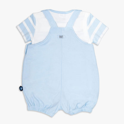 MOON 100% Cotton T-Shirt and Dungaree 9-12M Blue - Little Submarine