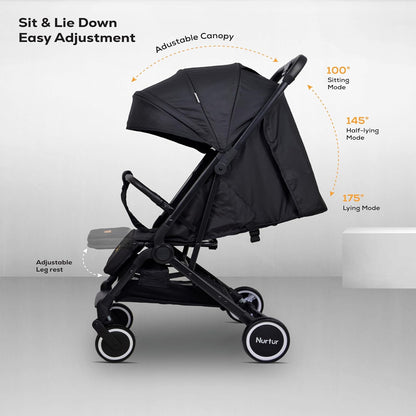 Nurtur Bravo Baby/Kids Travel Stroller - Black