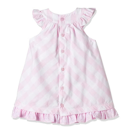 MOON 100% Cotton Dress With Headband 0-3M Pink - Pink Gingham