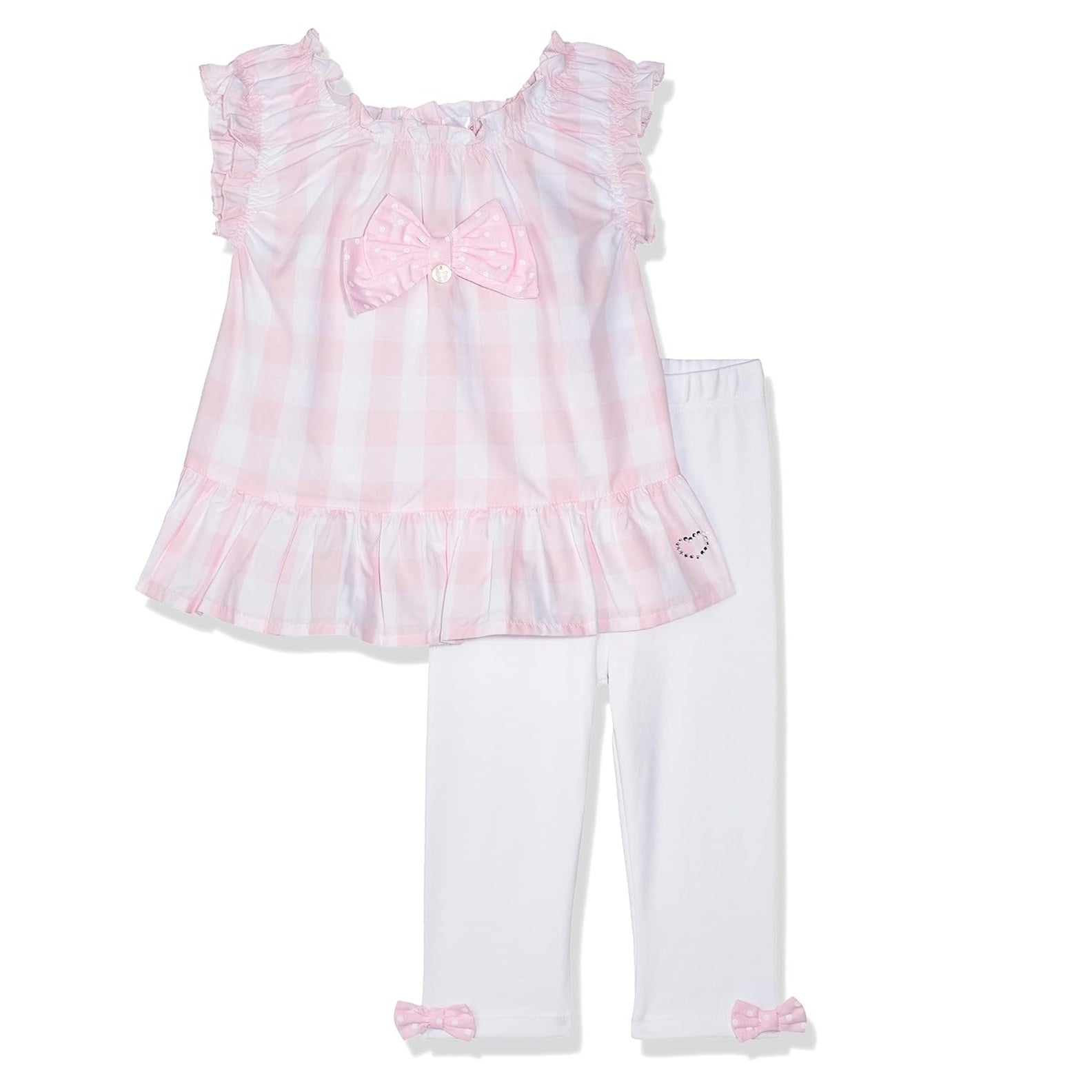MOON 100% Cotton Tunic Top and Leggings 9-12M Pink - Pink Gingham