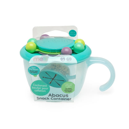 Melii Abacus Snack Container With Finger Trap - Turquoise