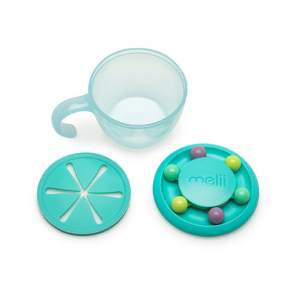 Melii Abacus Snack Container With Finger Trap - Turquoise