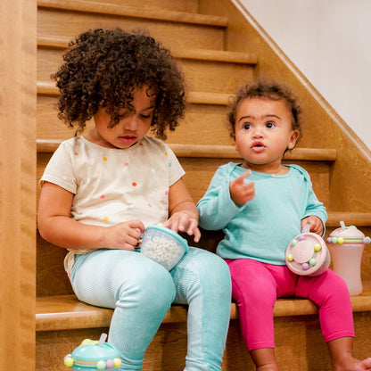 Melii Abacus Snack Container With Finger Trap - Turquoise