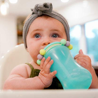 Melii Abacus Straw Sippy Cup 340ml - Turquoise