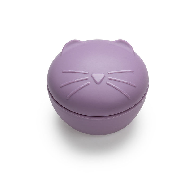 Melii Silicone Bowl with Lid 350 ml - Purple Cat