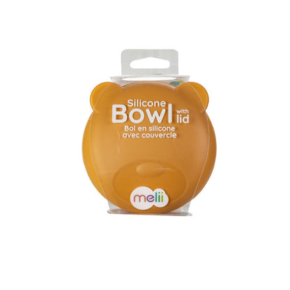 Melii Silicone Bowl with Lid 350 ml - Brown Bear