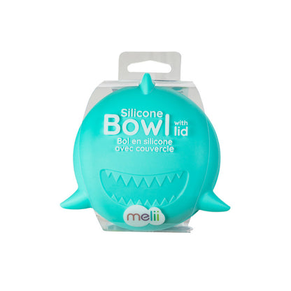 Melii Silicone Bowl with Lid 350 ml - Turquoise Shark