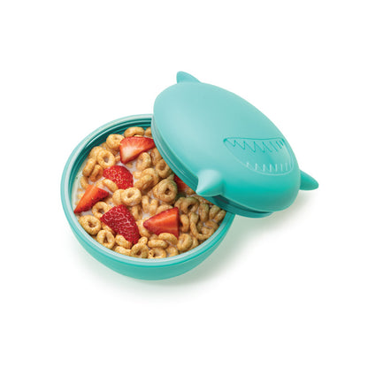Melii Silicone Bowl with Lid 350 ml - Turquoise Shark