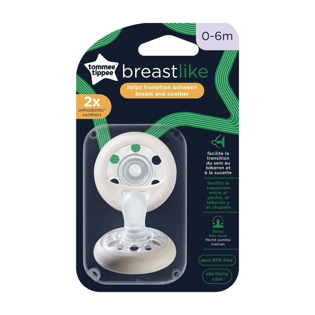Tommee Tippee - Closer To Nature Breast Like Soother,  Pack of 2,  (0-6 months)