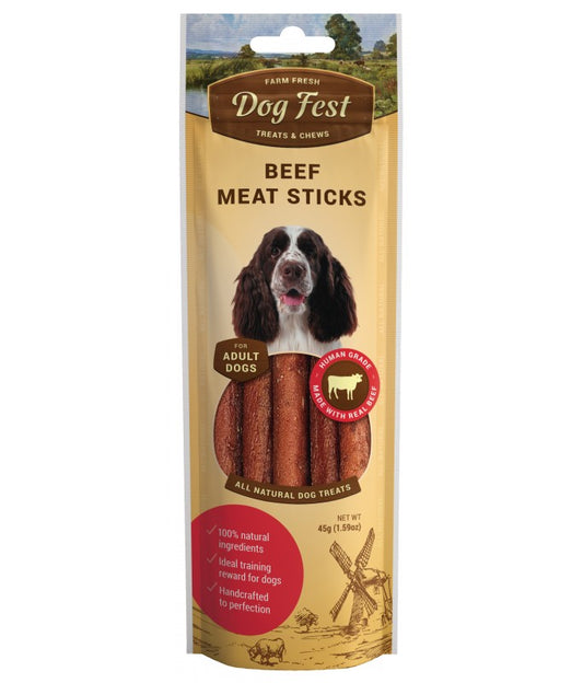 Dog Fest Beef Meat Sticks for Adult Dog Treats 45gm / 1.59oz