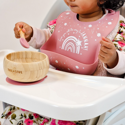 Once Upon a Dua - Lux Silicone Baby Bib - Dusty Pink