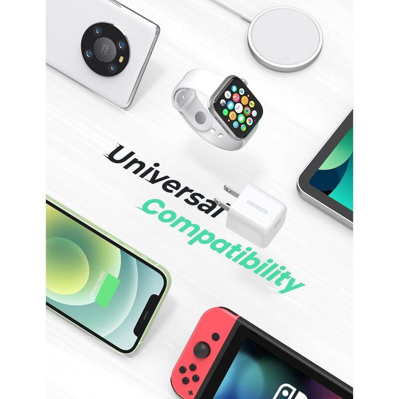 UGreen 20W PD USB-C Fast Charger UK - White