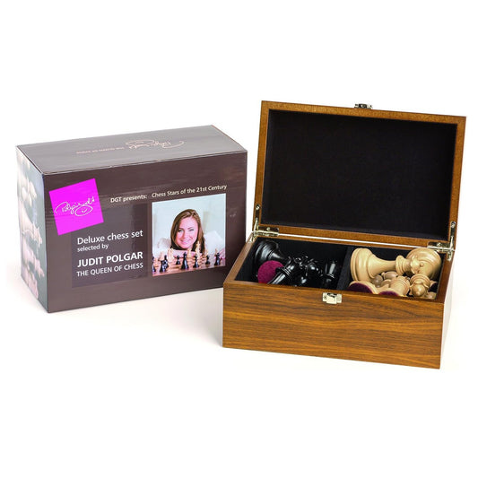 DGT Judit Polgar Deluxe Chess Pieces In Wooden Box