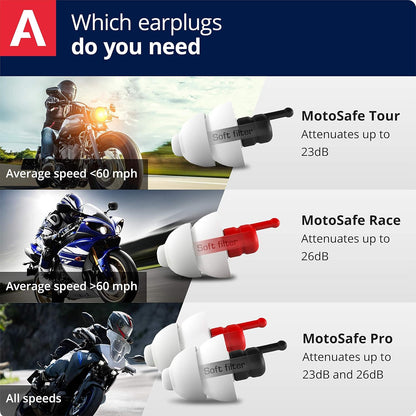 Alpine MotoSafe Pro Ear Plugs Racing & Touring Hearing Protection
