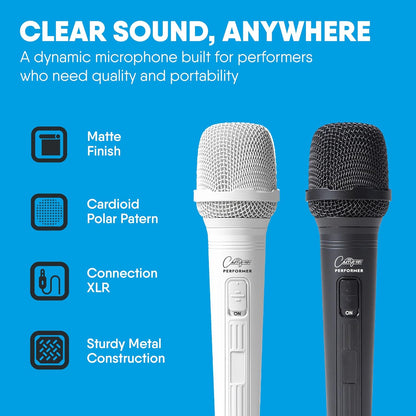 Carry-On Dynamic Microphone with XRL-Jack Cable - White Color