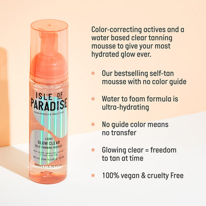 Isle of Paradise Glow Clear Self-Tanning Mousse - Light 200ml